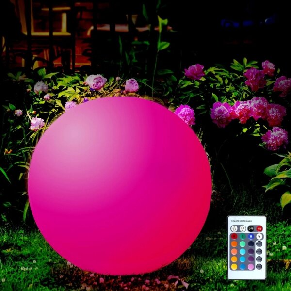 LED RGBW Solární lampa BALL LED/3,7V 1500 mAh pr. 50 cm IP65 + dálkové ovládání