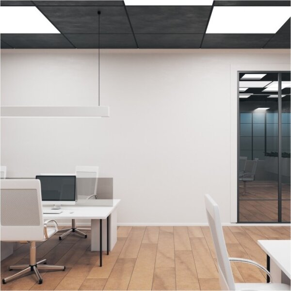 LED Přisazený panel BRISBANE LED/36W/230V 4000K 59,5x59,5 cm černá