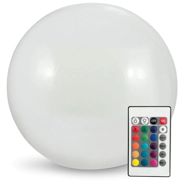 LED RGBW Solární lampa BALL LED/3,7V 1500 mAh pr. 50 cm IP65 + dálkové ovládání