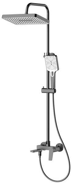Aqualine Aqualine, FLERY sprchový sloup s pákovou baterií, otočným ramínkem, gun metal, FY690GM