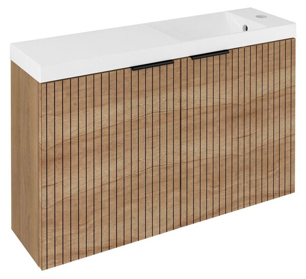 Sapho Sapho, LATUS X STRIP umyvadlová skříňka 78,8x50x22cm, dub Alabama, LT110-SET08