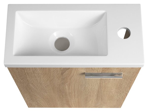 Aqualine Aqualine, ZOJA umyvadlová skříňka 37x50x18cm, dub platin, 51037DP