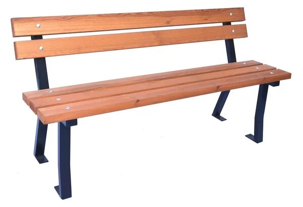 Lavička s opěradlem, dřevo, 150 x 37 cm