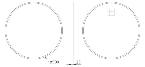 Sapho Sapho, NOTION SLIM kulaté zrcadlo v rámu, průměr 50cm, bílá mat, NT500W