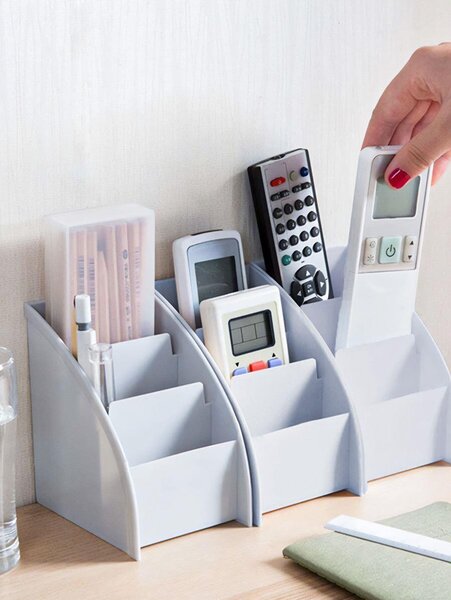 Organizér na stůl s přihrádkami - světle šedý