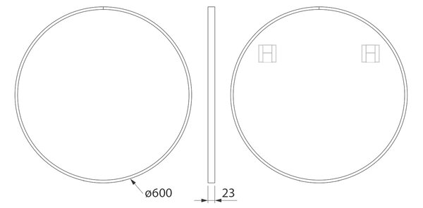 Sapho Sapho, NOTION SLIM kulaté zrcadlo v rámu, průměr 60cm, bílá mat, NT600W