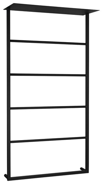 Sapho Sapho, SKA nástěnný držák ručníků s policí 604x1184x252mm, černá mat, SKA702