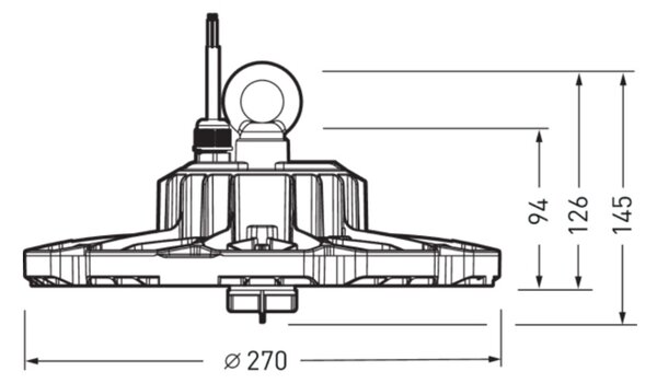 2380 G3 TB 10000-840 ET Svítidlo průmyslové 77W 10.000lm 4000K 50000h L65 IP65