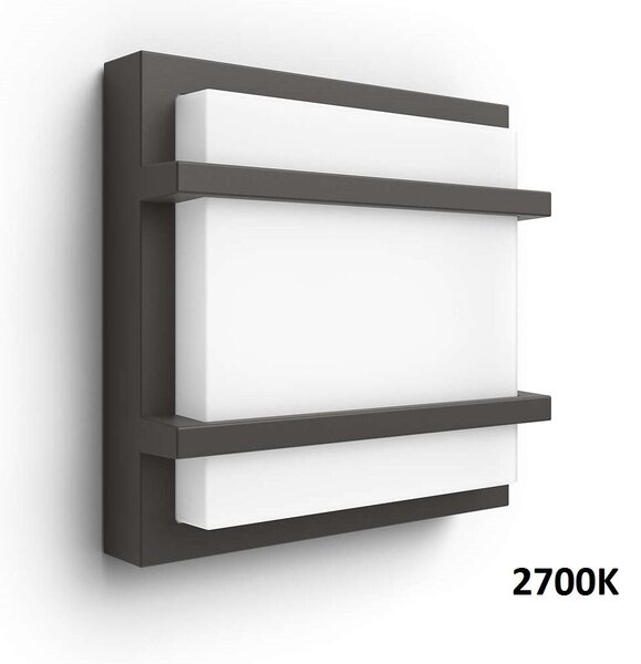 17394/93/P0 Petronia venkovní nástěnné LED svítidlo 1x12W 1200lm 2700K IP44, antracitové