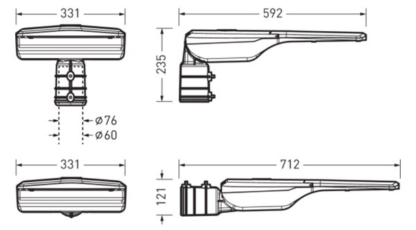 2370 AB21L/100/150/200/ML-730 ET 26 LED Sv.veřejné 166W/125W/83W multilumen 20000/15000/10000lm