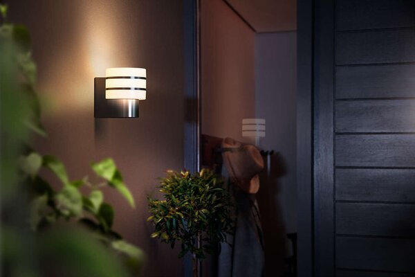 17404/47/P0 Hue White Tuar venkovní nástěnné LED svítidlo E27 1x9,5W 806lm 2700K IP44 nerez
