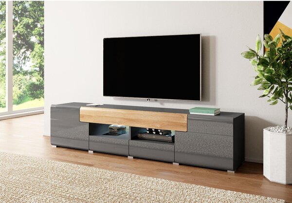 TV stolík Tamie Typ 40 (tmavě šedá + dub)