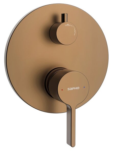 Sapho Sapho, ICONIC podomítková sprchová baterie, 2 výstupy, měď mat, AF042PG