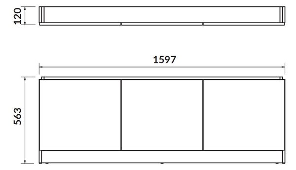 Cersanit Smart, nábytkový přední panel pro vany SMART 160cm, bílá, S568-024