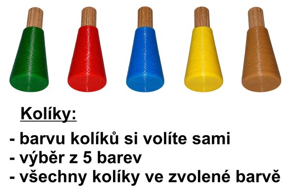 PokojovaDekorace.cz, Dřevěný věšák na zeď Ježek – 3 kolíky, 30 x 24 cm Barva kolíků: Modrá
