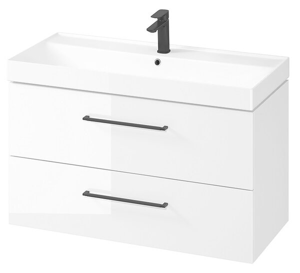 Cersanit Larga, závěsná umyvadlová skříňka 100cm, bílá lesklá, S932-076