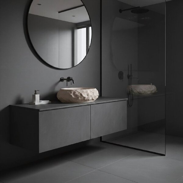 Rea Mika Warm, umyvadlo na desku 500x380x150 mm, béžová-imitace kamene, REA-U7347