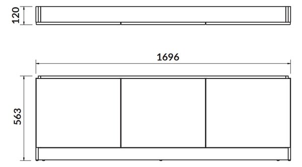 Cersanit Smat, nábytkový přední panel pro vany SMART 170cm, bílá, S568-026