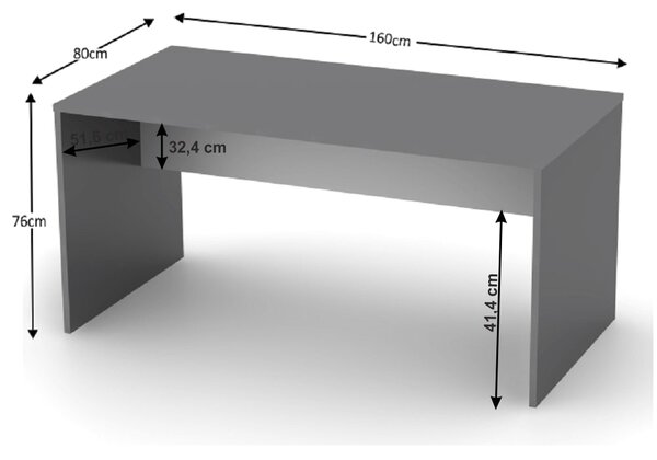 Psací stůl Hamila NEW TYP 16 (grafit + bílá)