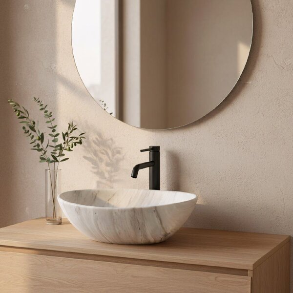 Rea Sofia Ash, umyvadlo na desku 41x34,5x15 cm, imitace kamene, REA-U6362