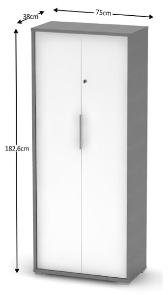 Kancelárska skříň se zámkem Hamila NEW TYP 31 (grafit + bílá)