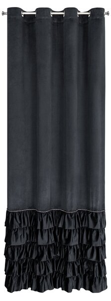 ZATEMŇOVACÍ ZÁVĚS NA KROUŽCÍCH CARLI 140X250 CM ČERNÁ