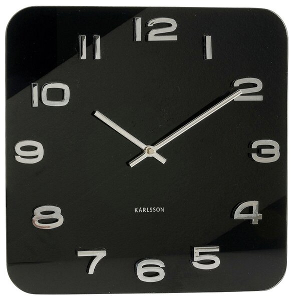 Nástěnné hodiny Vintage black 35 x 35 cm černé - Karlsson (Designové hodiny 4398 černé 35 x 35 cm - Karlsson)