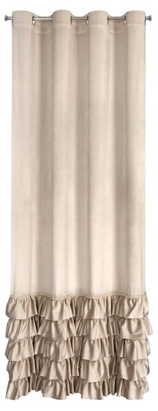 ZATEMŇOVACÍ ZÁVĚS NA KROUŽCÍCH CARLI 140X250 CM BÉŽOVÁ