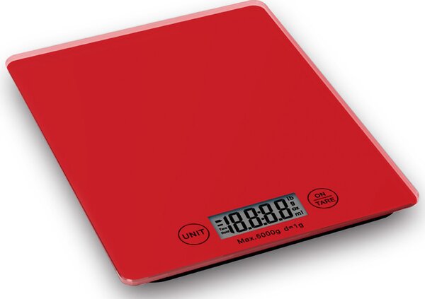 Digitální kuchyňská váha 16x21 cm, červená - Weis (Kuchyňská váha 16x21 cm, červená - Weis)