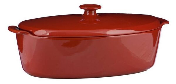 Oválná forma na pečení 5,8l červená - Emile Henry (Oválný pekáč s poklicí 5,8l - Emile Henry)