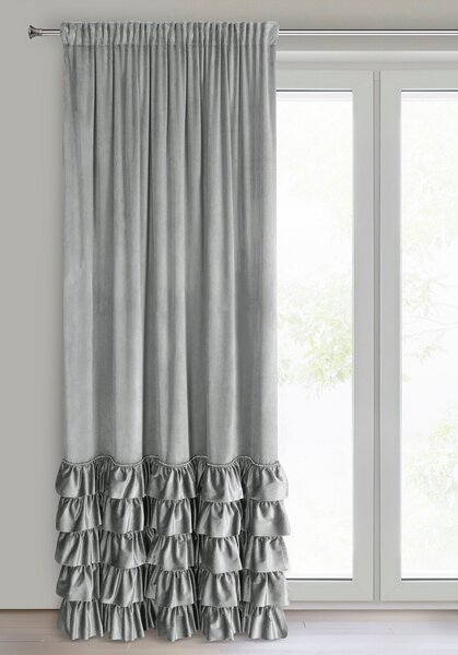 ZATEMŇOVACÍ ZÁVĚS NA PÁSCE CARLI 140X250 CM STŘÍBRNÁ