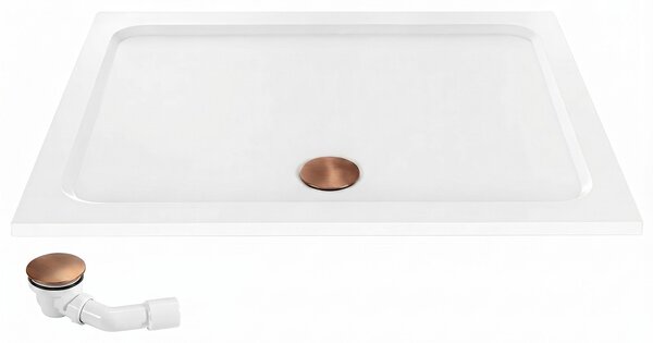 Sprchová akrylová vanička Rea Belmond White 80x100 Brush Copper