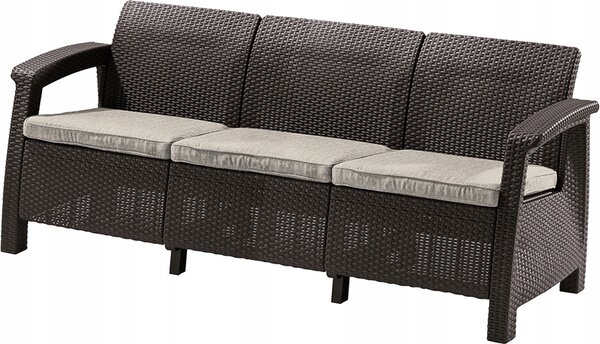 Zahradní pohovka Keter hnědá pro 3 osoby