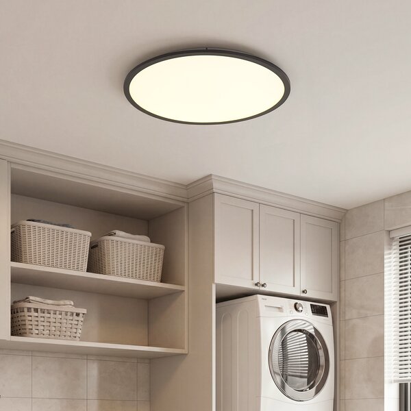 Chytrý LED panel černý 60 cm vč. LED stmívatelné do teplé barvy s dálkovým ovládáním - Knob