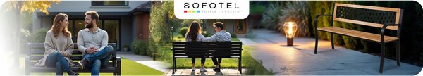 Zahradní lavička s opěradlem 125 x 77 x 49 cm Sofotel Elion