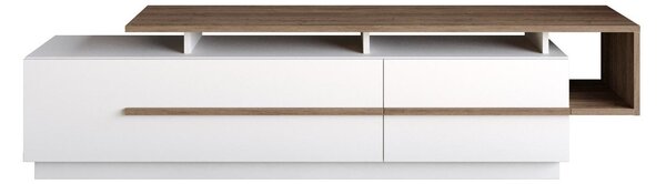 TV stolek/skříňka Pria (ořech + bílá). Akce -24%