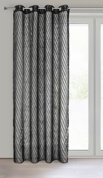 ZÁVĚS NA KROUŽCÍCH LAUREL 140X250 CM ČERNÁ