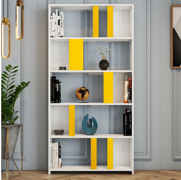 Regál Limba (bílá + žlutá). Akce -26%