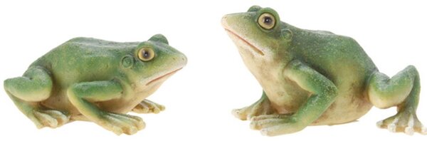 ProGarden Zahradní figurka z polystonu Frog, sada 2ks, 5 cm, zelená