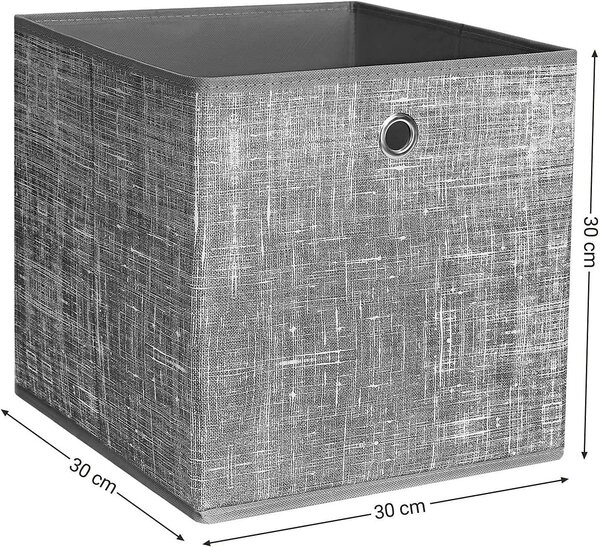Úložný box Grey, sada 6ks, 30x30x30 cm, šedá