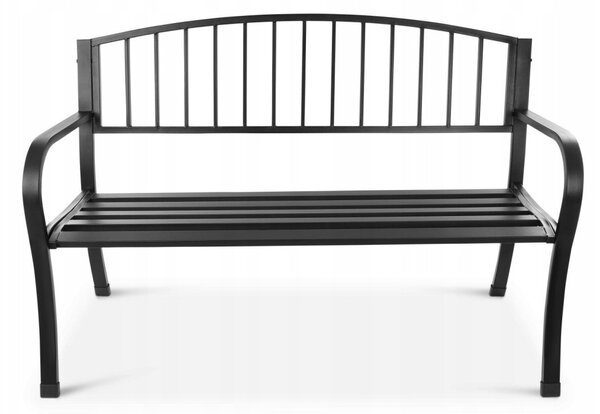 Zahradní lavička s opěradlem Bauerkraft kovová šedá 125 cm x 53 cm