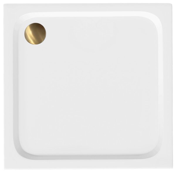 Sprchová akrylová vanička Rea Belmond White 80x80 Brush Gold