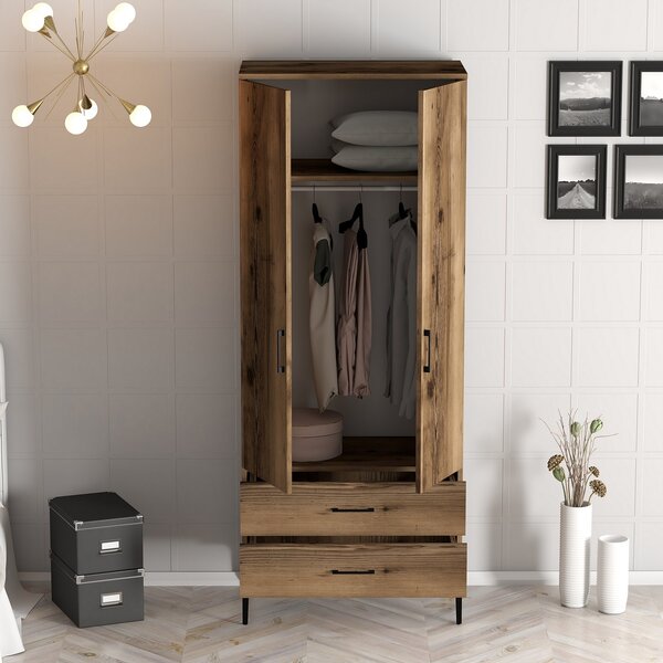 Šatní skříň Kiara T (ořech). Akce -25%