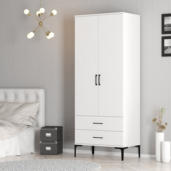 Šatní skříň Kiara T (bílá). Akce -25%