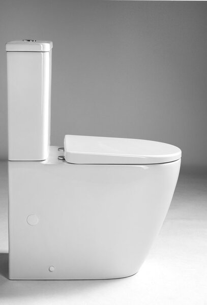 Sapho Sapho, TURKU kombi WC, Vortex Rimless, spodní/zadní odpad, bílá, PC104V