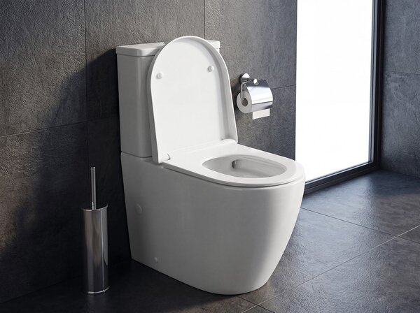 Sapho Sapho, TURKU kombi WC, Vortex Rimless, spodní/zadní odpad, bílá, PC104V