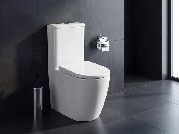 Sapho Sapho, TURKU kombi WC, Vortex Rimless, spodní/zadní odpad, bílá, PC104V