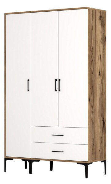Šatní skříň Kiara ST (ořech + bílá). Akce -25%