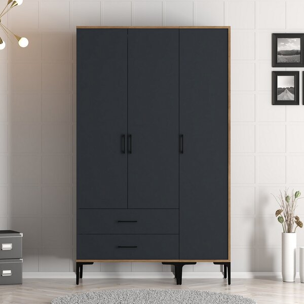 Šatní skříň Kiara ST (ořech + antracit). Akce -25%