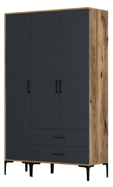 Šatní skříň Kiara ST (ořech + antracit). Akce -25%